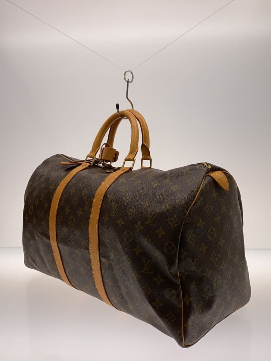 LOUIS VUITTON Keepall 50_Monogram Canvas PVC BRW 2