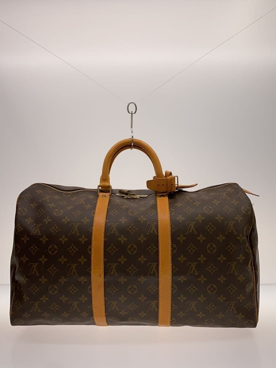 LOUIS VUITTON Keepall 50_Monogram Canvas PVC BRW 3
