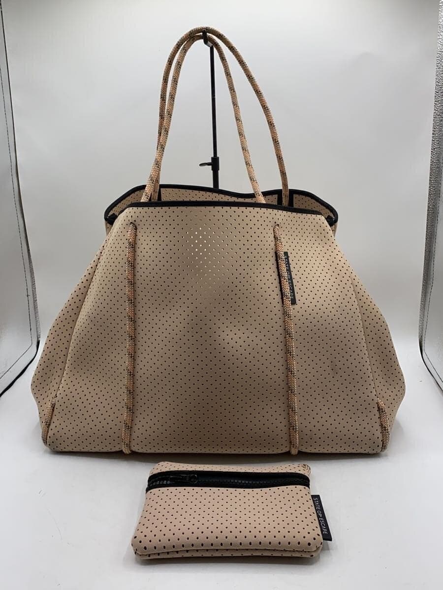 STATE OF ESCAPE tote bag -- BEG dot with pouch character variation available