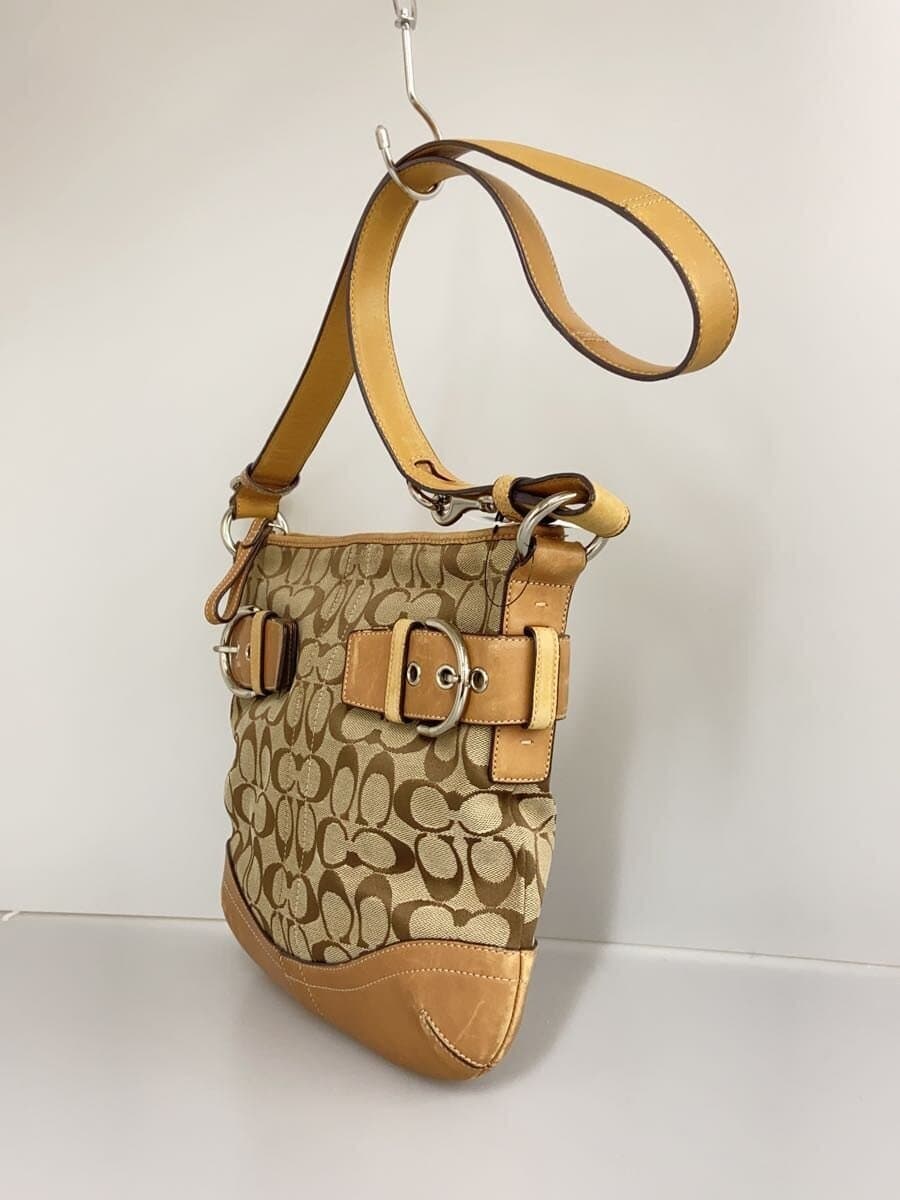 COACH Shoulder Bag_Signature_Beige Leather BEG All Over Pattern 2