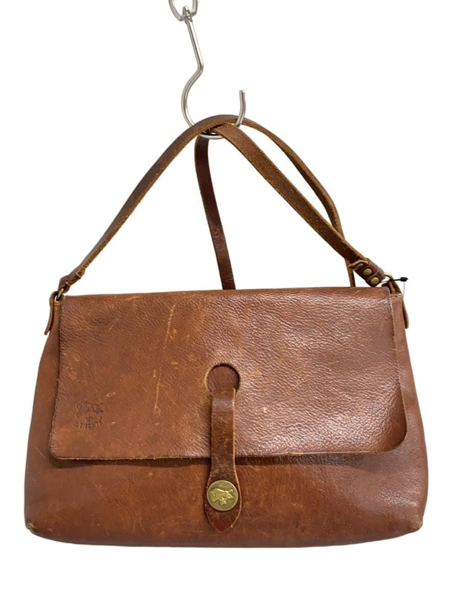 IL BISONTE Shoulder Bag Leather BRW Solid