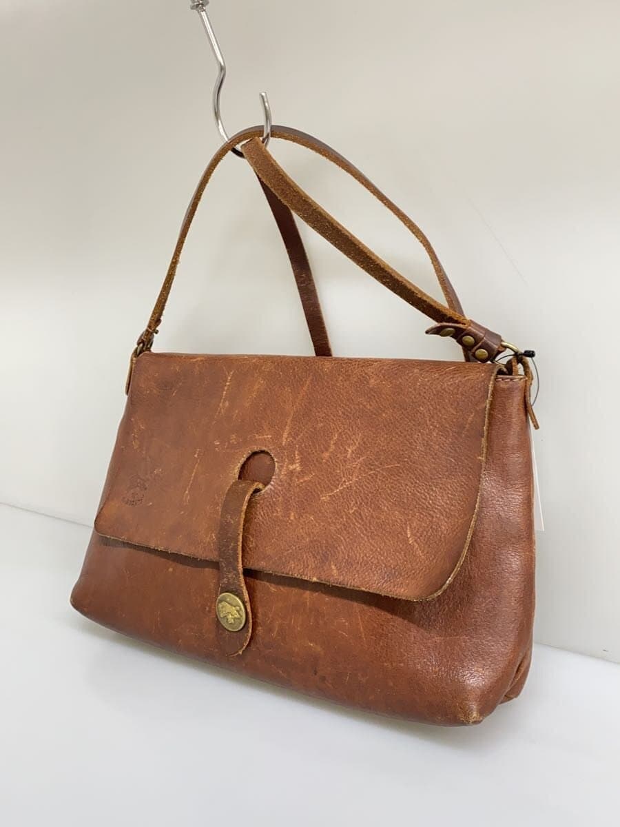 IL BISONTE Shoulder Bag Leather BRW Solid 2