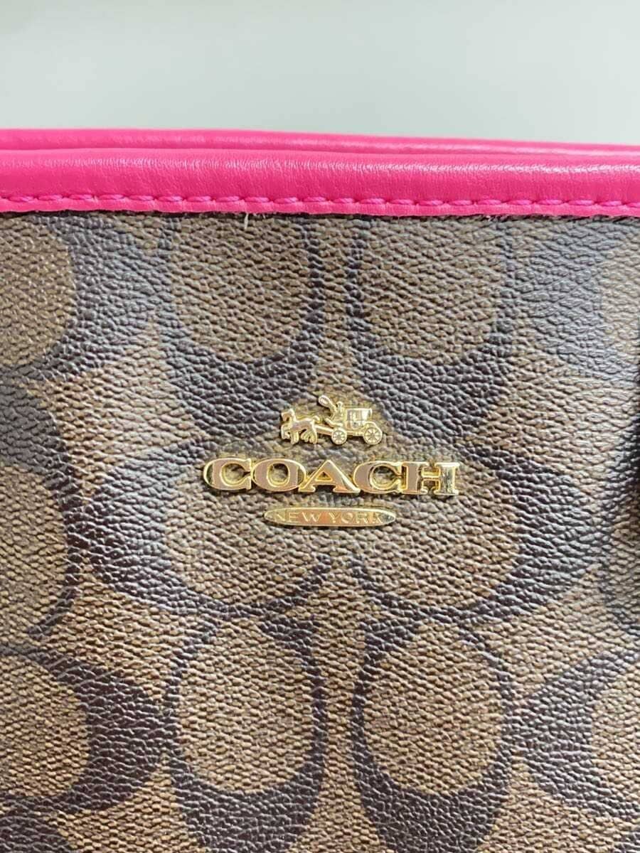 COACH Tote Bag PVC BRW All Over Pattern F23867 5