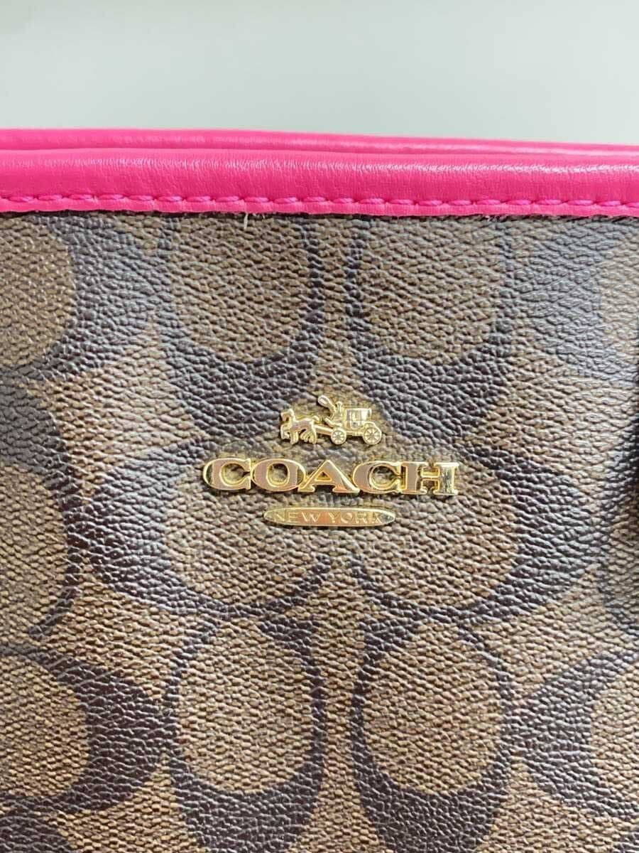 COACH Tote Bag PVC BRW All Over Pattern F23867 5