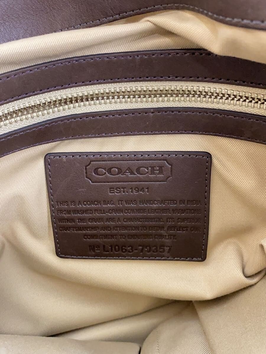 COACH Shoulder Bag Leather BRW 70357 5