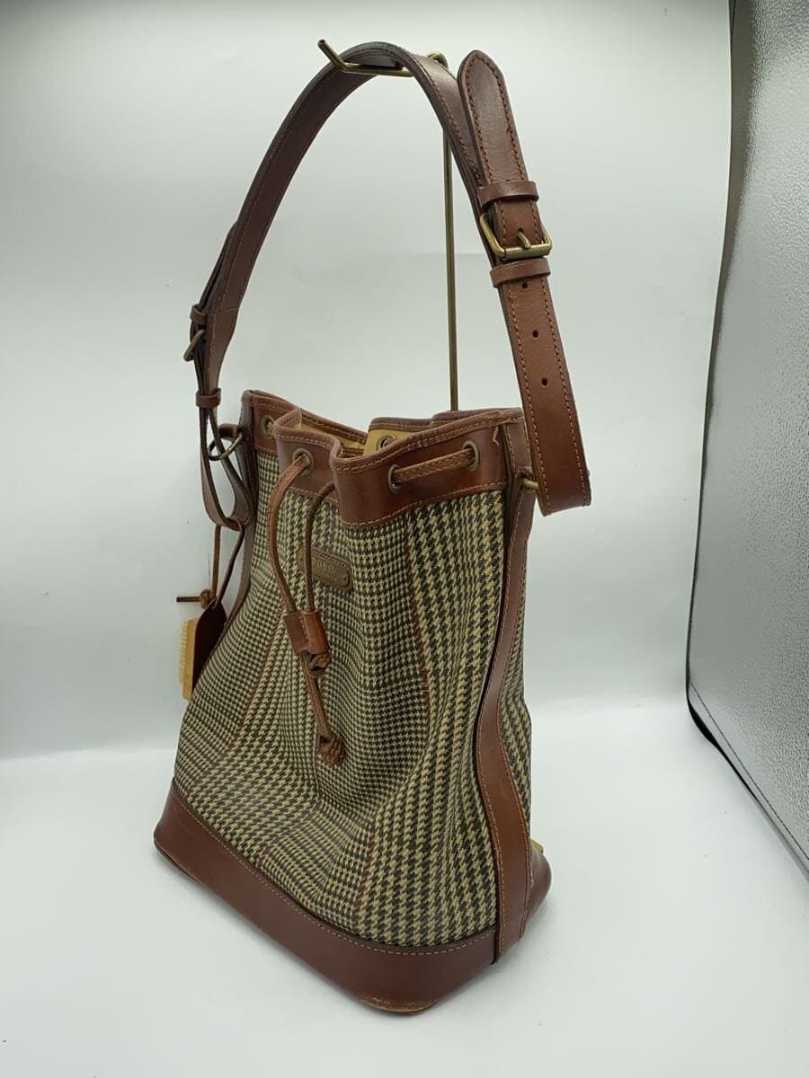 POLO RALPH LAUREN Shoulder Bag BRW Check Drawstring Corner Wear 2