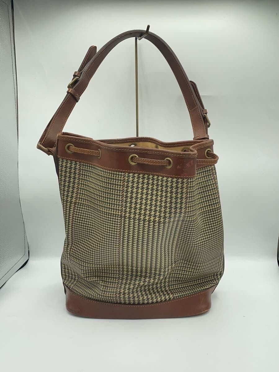 POLO RALPH LAUREN Shoulder Bag BRW Check Drawstring Corner Wear 3