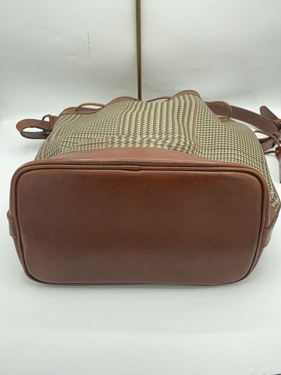 POLO RALPH LAUREN Shoulder Bag BRW Check Drawstring Corner Wear 4