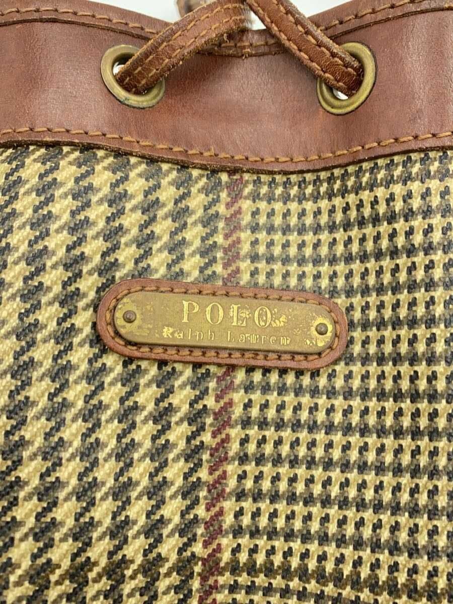 POLO RALPH LAUREN Shoulder Bag BRW Check Drawstring Corner Wear 5