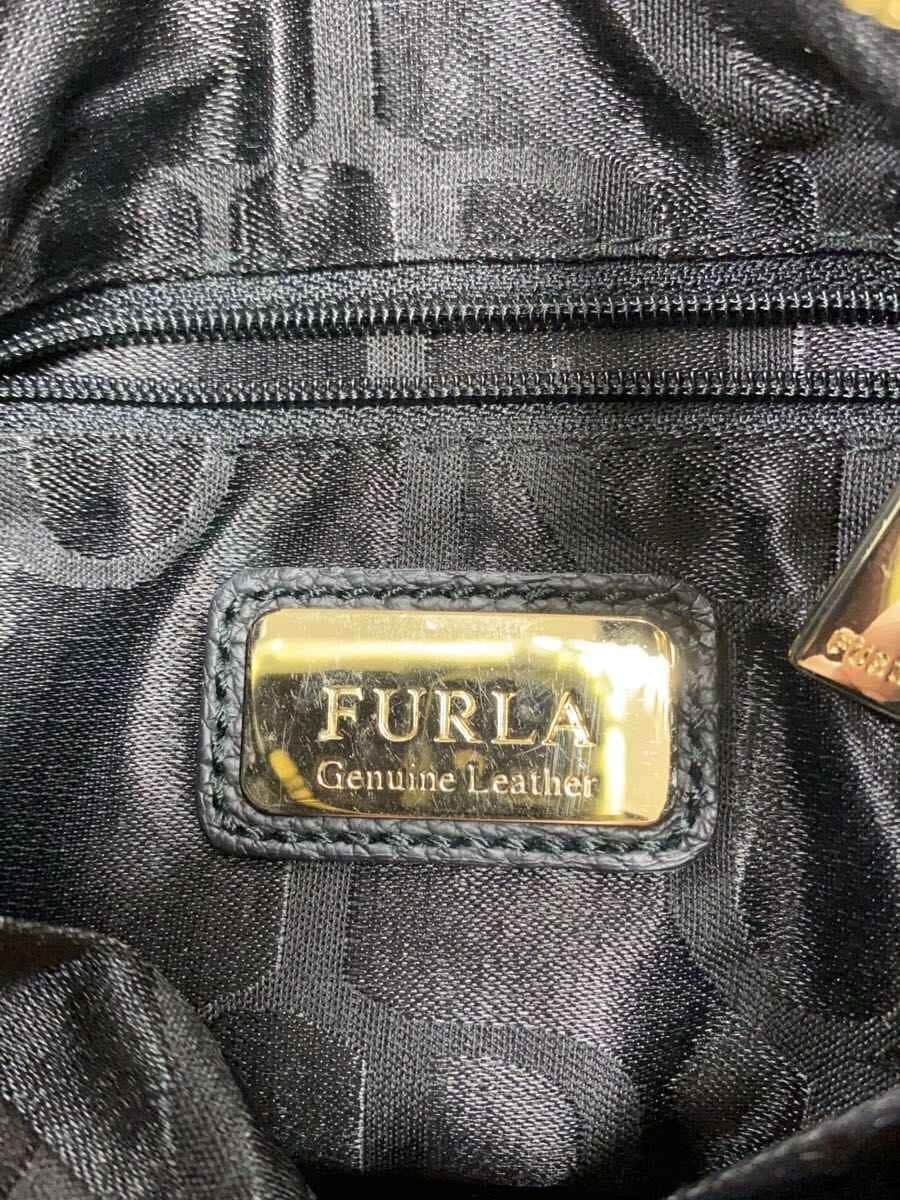 FURLA Shoulder Bag Leather BLK 5