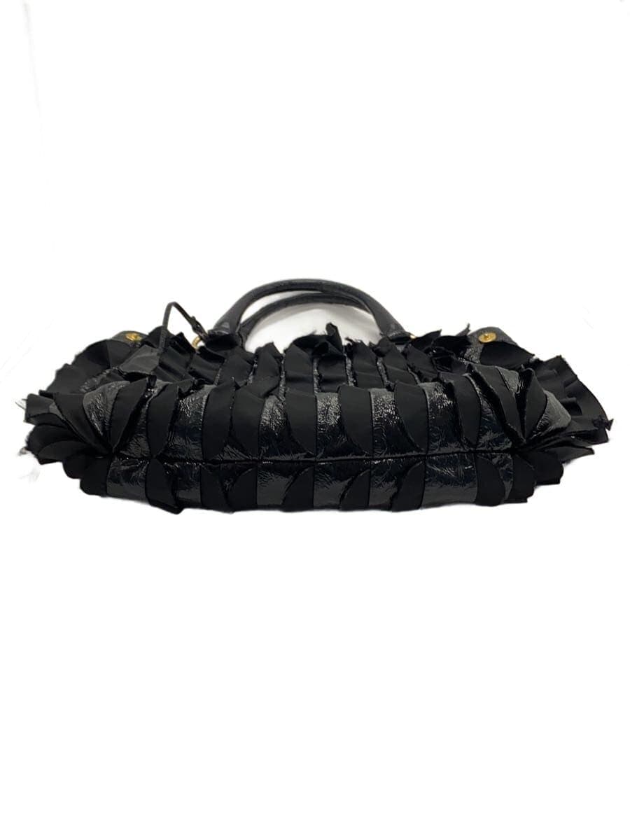PRADA Pocono Frill Handbag BLK 4