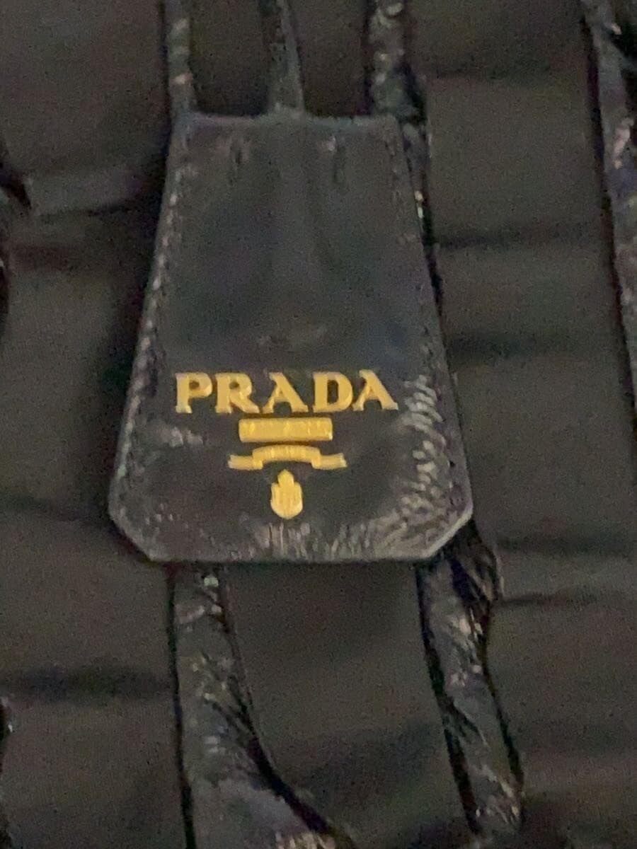 PRADA Pocono Frill Handbag BLK 5