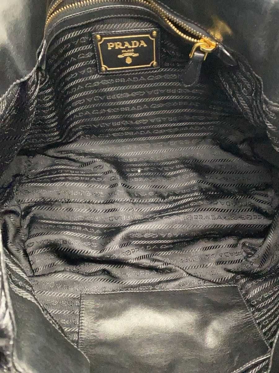 PRADA Pocono Frill Handbag BLK 6