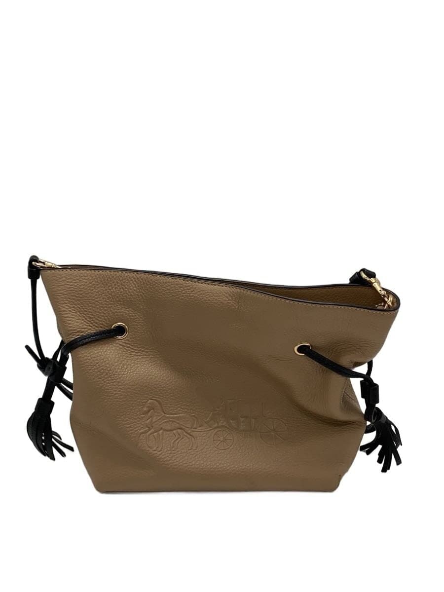 COACH Shoulder Bag Leather Beige E2280-CA164