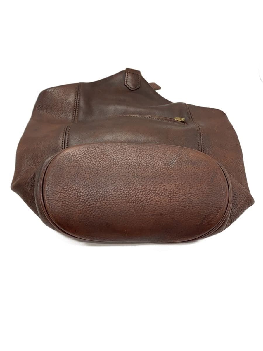 COACH shoulder bag leather BRW solid color 5M-4944 old coach 3