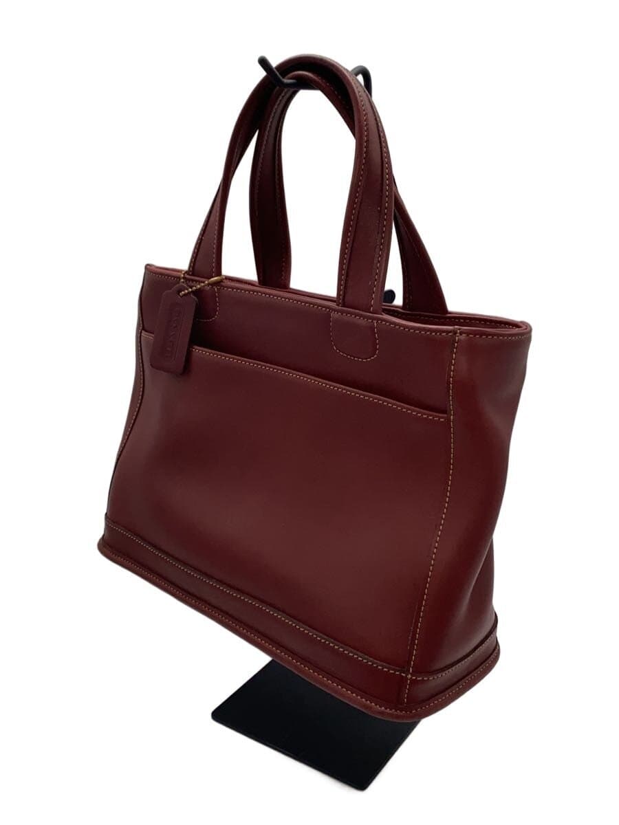COACH tote bag leather burgundy plain 9303 2