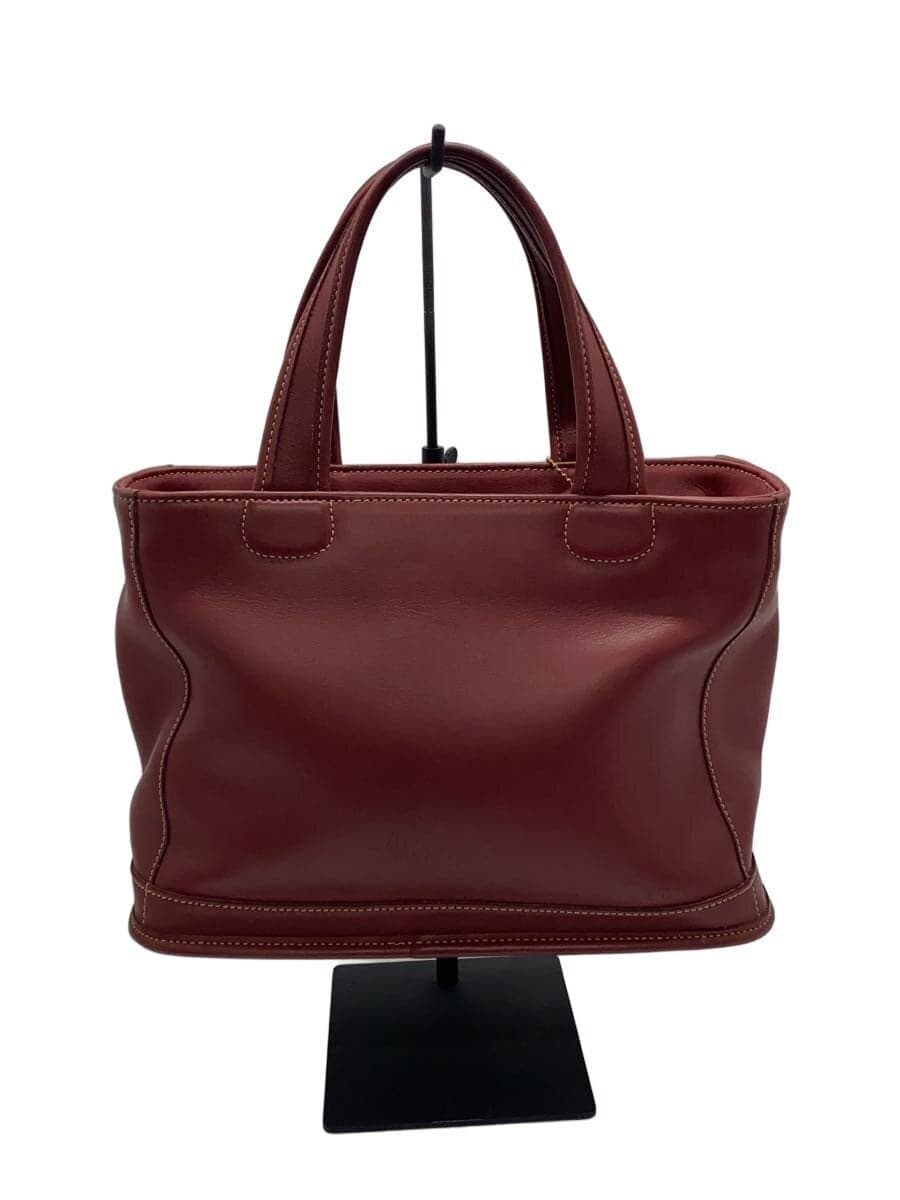 COACH tote bag leather burgundy plain 9303 3