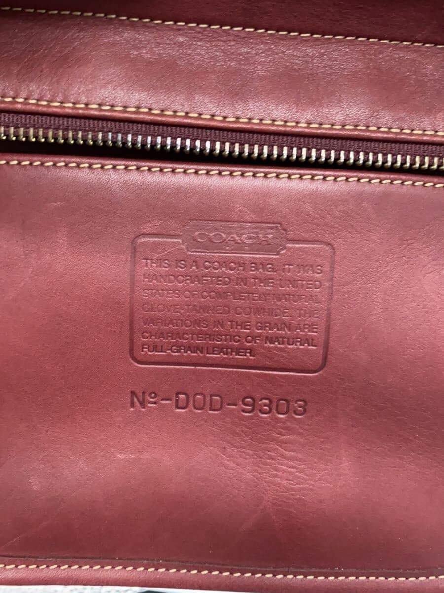 COACH tote bag leather burgundy plain 9303 5