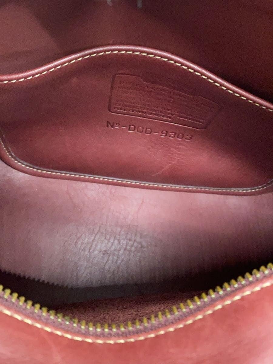 COACH tote bag leather burgundy plain 9303 6