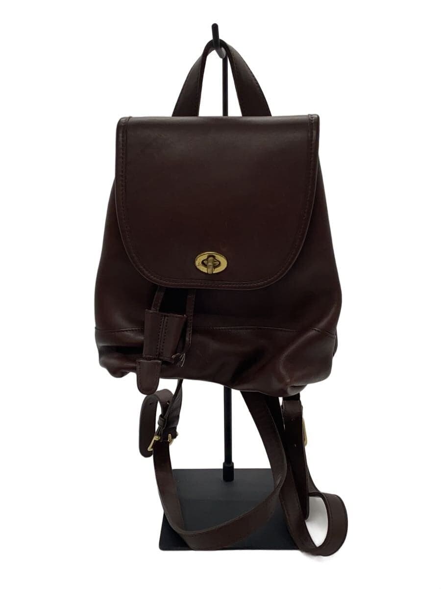 COACH Backpack Leather Brown Solid 9960