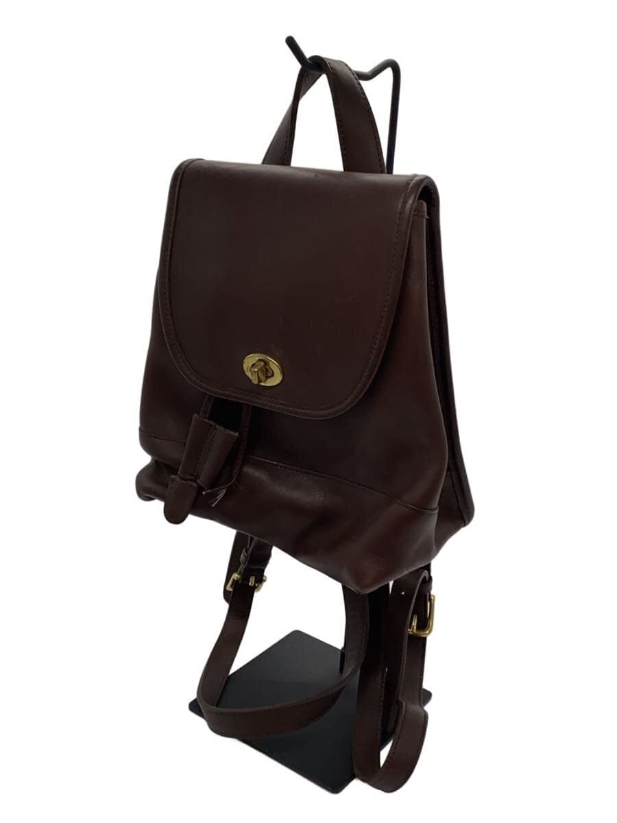 COACH Backpack Leather Brown Solid 9960 2