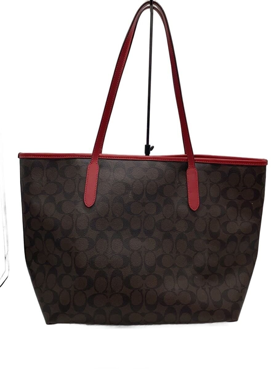 COACH tote bag leather BRW all-over pattern f5696 3