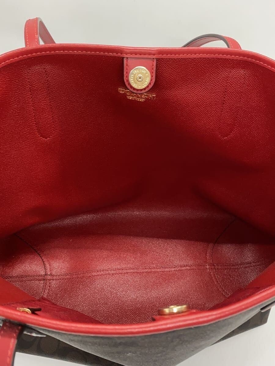 COACH tote bag leather BRW all-over pattern f5696 6