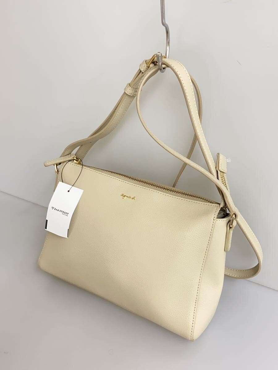 agnes b. shoulder bag cowhide BEG plain IS11HZ-04 2