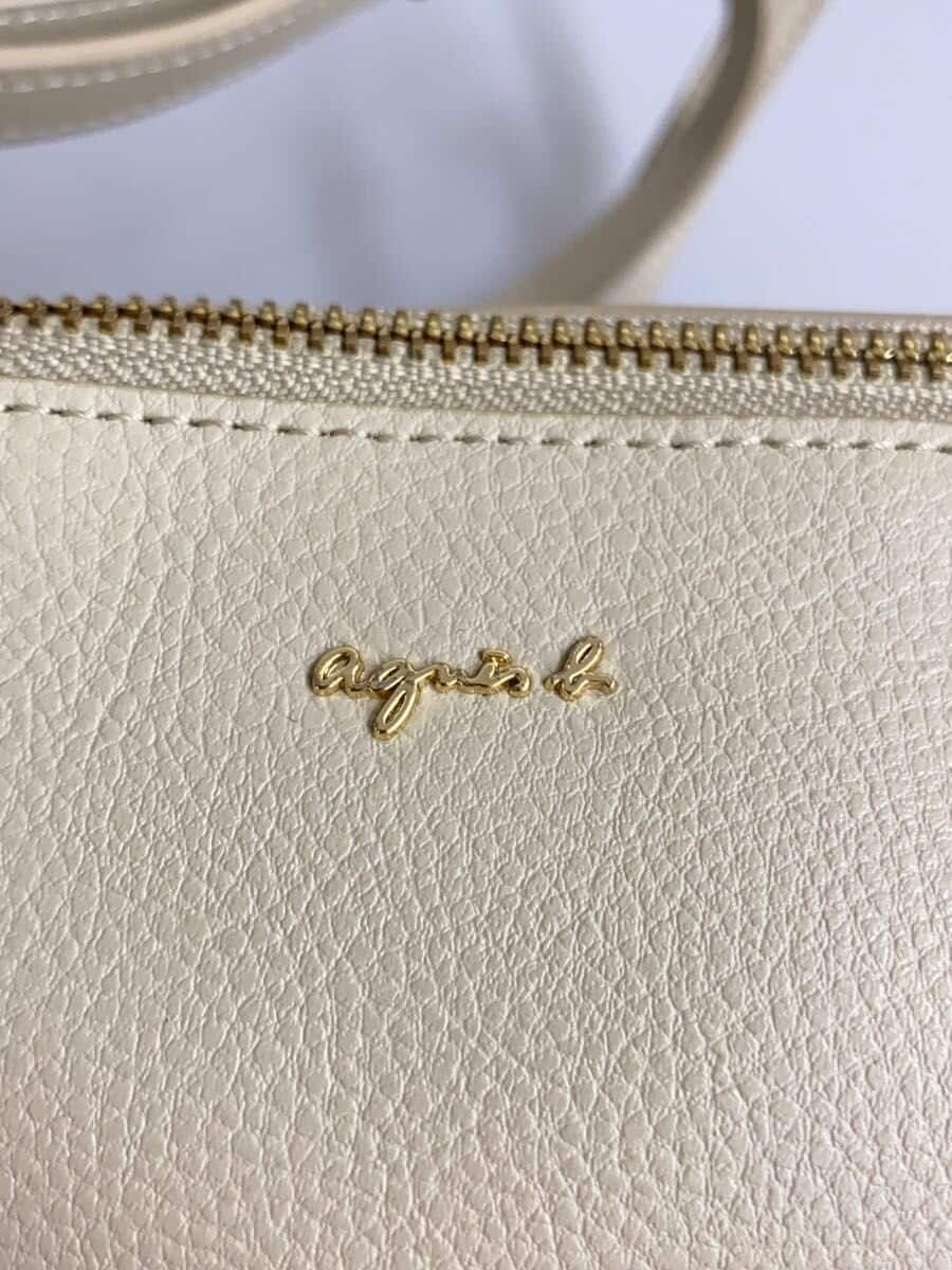 agnes b. shoulder bag cowhide BEG plain IS11HZ-04 5