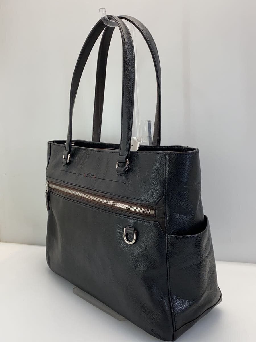 TAKEO KIKUCHI Tote Bag Leather BLK Solid 712701 2