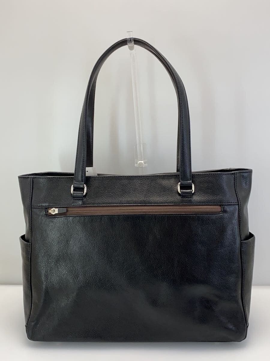 TAKEO KIKUCHI Tote Bag Leather BLK Solid 712701 3