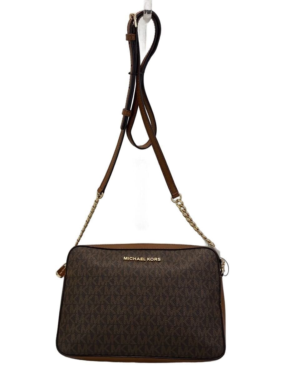 MICHAEL KORS Shoulder Bag Leather BRW All Over Pattern CA-1908