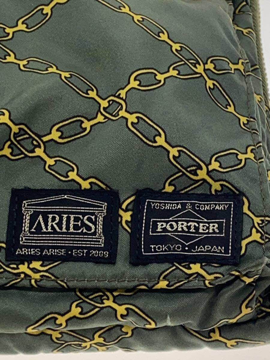 PORTER x ARIES Shoulder Bag GRN All Over Pattern 5