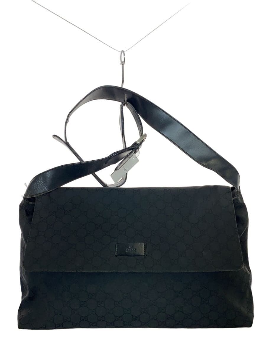 GUCCI shoulder bag nylon black all-over pattern