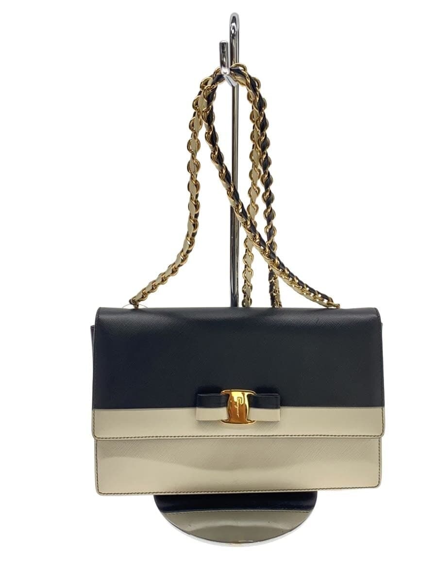 Salvatore Ferragamo Shoulder Bag Leather Black Solid Color