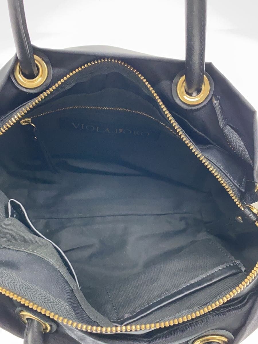 VIOLAd’ORO handbag nylon BLK plain 6