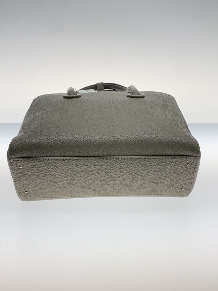 VASIC Handbag Leather Gray Solid Color 4