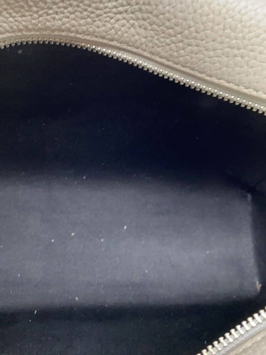 VASIC Handbag Leather Gray Solid Color 5