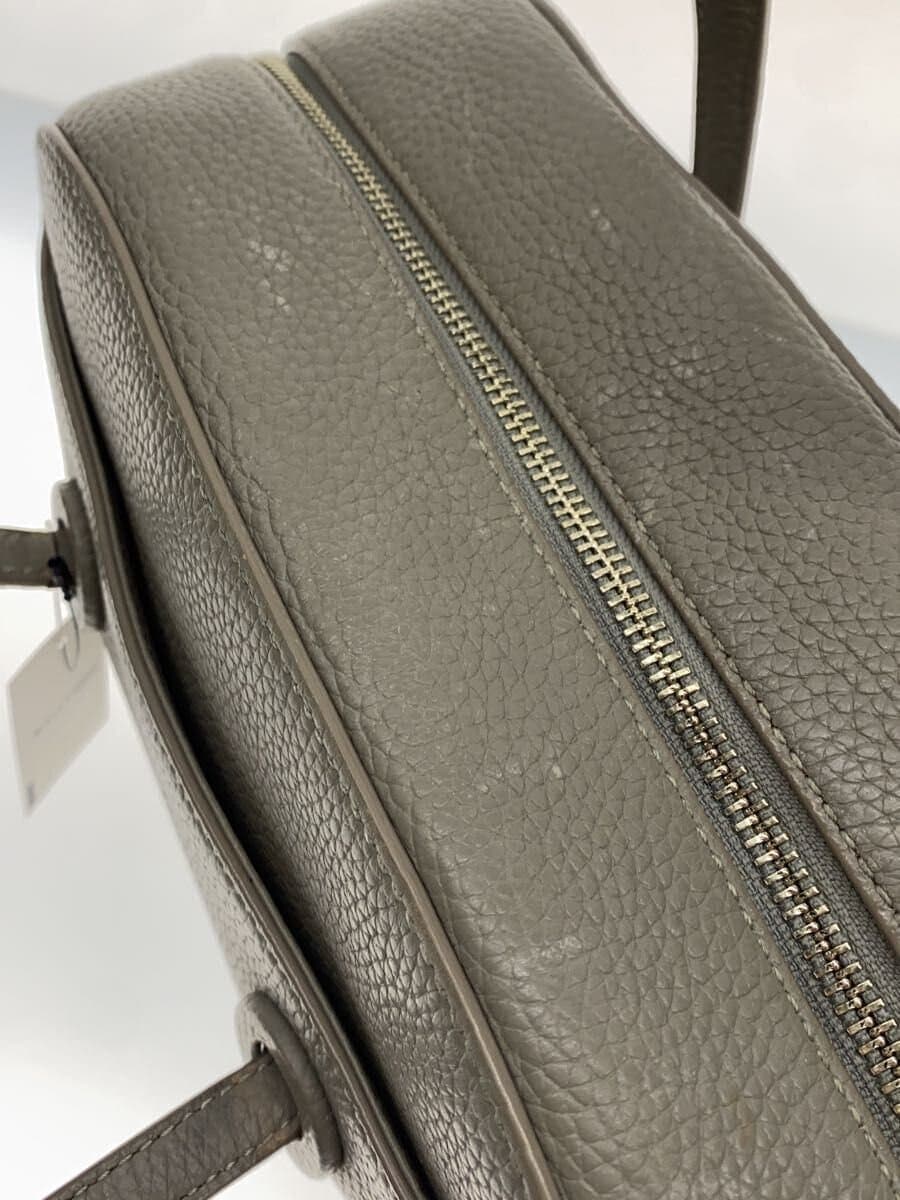 VASIC Handbag Leather Gray Solid Color 6