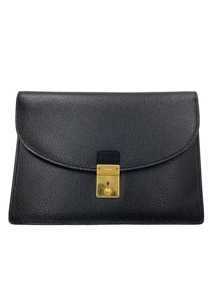 GUCCI Second Bag Leather BLK Solid 0181660940