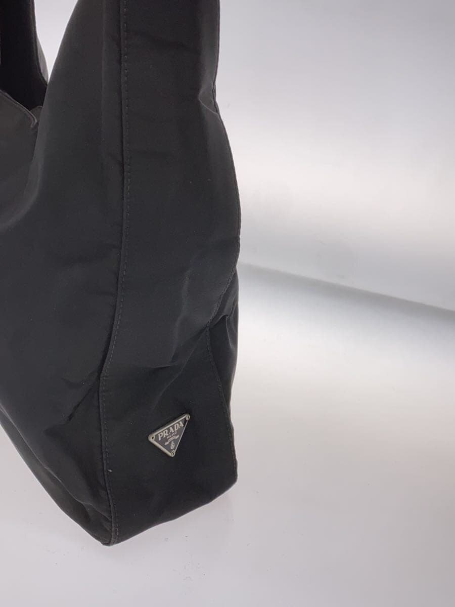 PRADA Triangle Logo One Shoulder Shoulder Bag Nylon BLK Solid 2