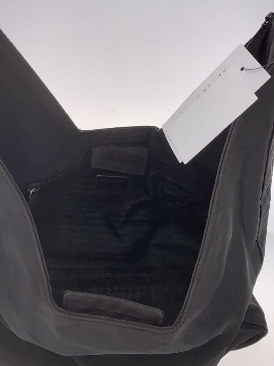 PRADA Triangle Logo One Shoulder Shoulder Bag Nylon BLK Solid 6
