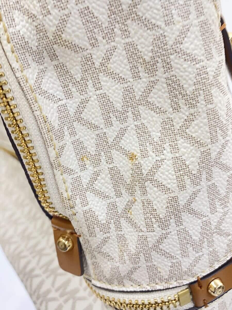 MICHAEL KORS Backpack WHT All Over Pattern av-1911 Yellowing 6