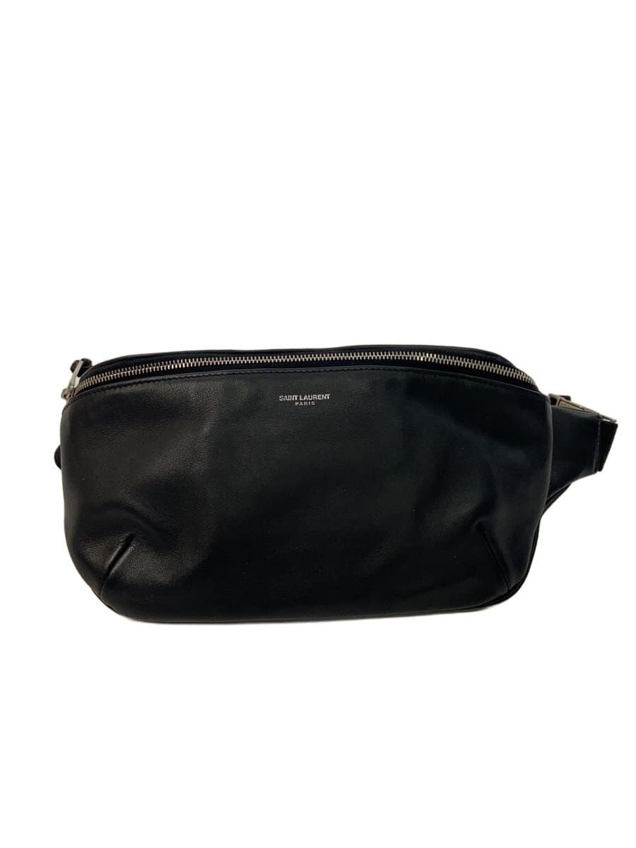 SAINT LAURENT Waist Bag Saint Laurent Leather BLK FLY505671 Black Black