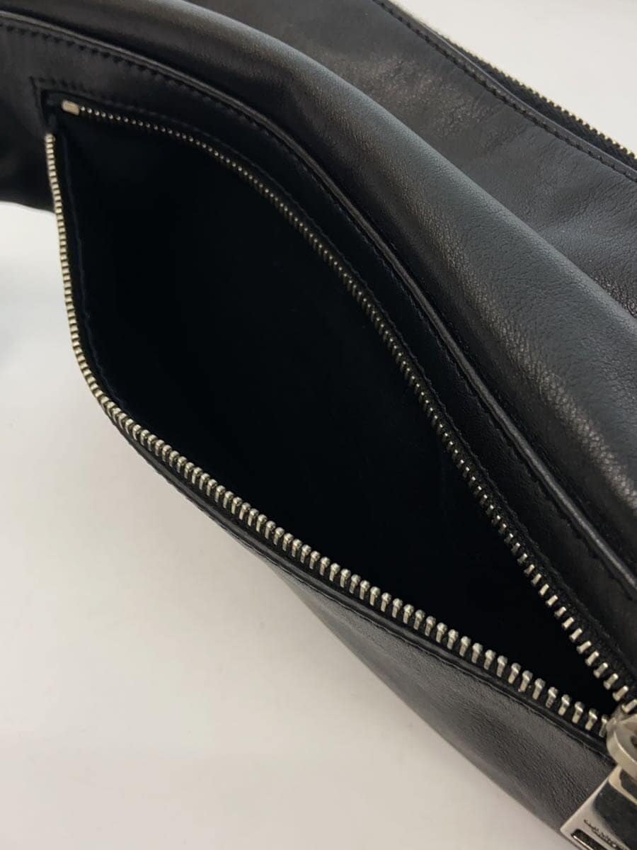 SAINT LAURENT Waist Bag Saint Laurent Leather BLK FLY505671 Black Black 9