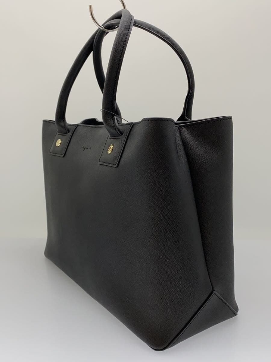 agnes b VOYAGE tote bag cowhide BLK plain CR11S-01 2