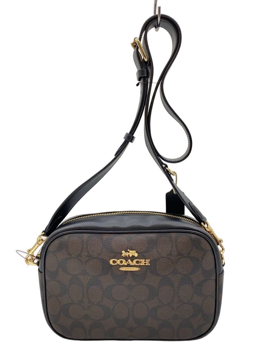 COACH Shoulder Bag Leather BRW All-over Pattern CA547