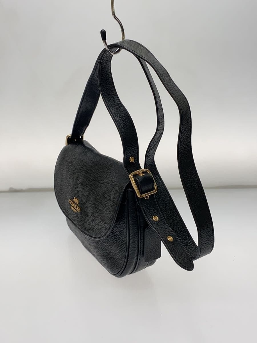 COACH Shoulder Bag Leather Black Solid Color CB896 2