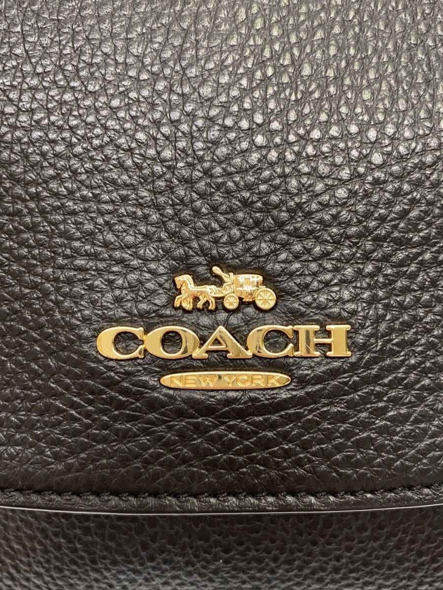 COACH Shoulder Bag Leather Black Solid Color CB896 5