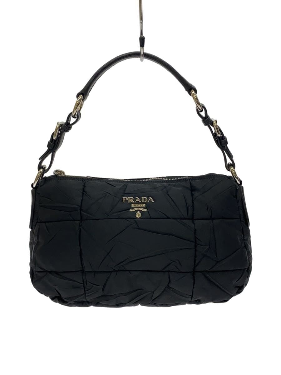 PRADA Handbag Nylon Black Solid Color